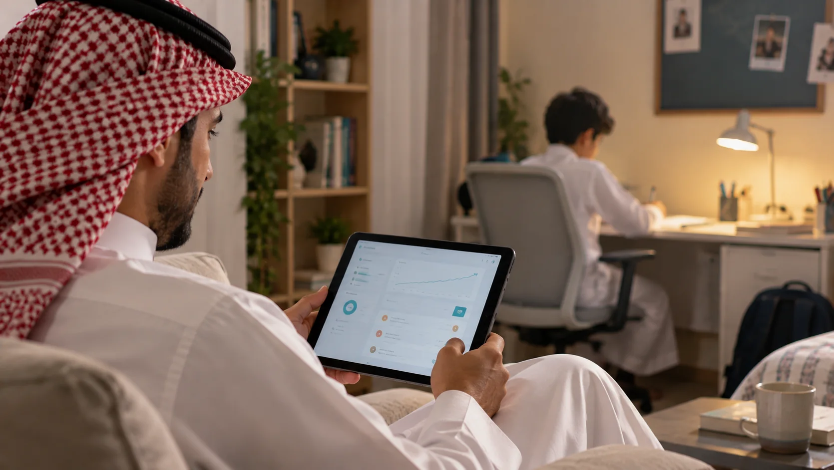 ولي أمر يتابع تقدّم ابنه من المنزل